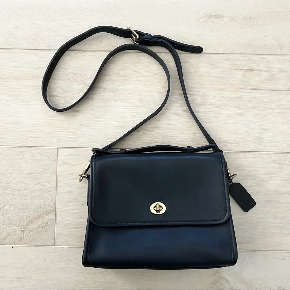 Vintage Navy Blue Coach Court Bag | Style 9870 - Picture 1 of 5